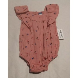 Old Navy NWT Old Navy Pink Floral Flutter Sleeve Bubble Romper 0-3 Months Baby Girl
