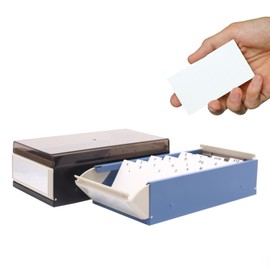 Business Card Holders, Index Card Holder Hold 800 Business Cards A to Z Tabs with Highly Transparent Business Card Organizer Protective Cover, Business Card Holder Case (Blue)