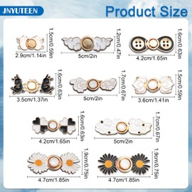 20 Set Adjustable Waist Buckle Extender, Pant Waist Tightener Jean Buttons for Loose Jeans, No Sewing Jean Buttons Pins Detachable Waist Buckle Sewing Button for Jeans Skirts Dresses