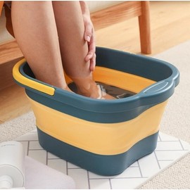 The Walli Shop Foldable Foot Bath Tub - Portable Multi-purpose Massager Basin Blue