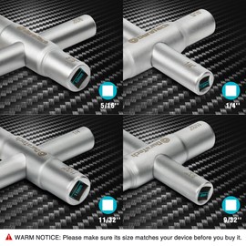 DURATECH 4 Way Sillcock Key, 1/4", 9/32", 5/16", 11/32", 1-Pack, for Valve, Faucet, and Spigots