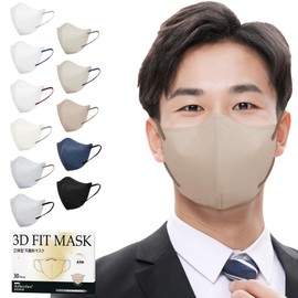3D Mask, Large (Classic Suit Colors), 3D Mask, Large Size, Non-woven Mask, Men's, Large Bicolor Color Mask, Fashionable Mask, Small Face Mask, 5D Mask, Non-Woven Mask, Hellozebra Mask, 3-Layer