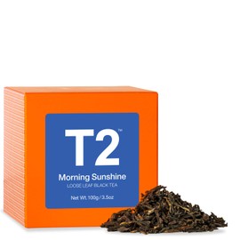 T2 Tea Morning Sunshine Black Tea, Loose Leaf Black Tea in Gift Cube, 100 g