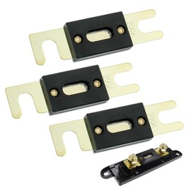 Polcatay 3 PCS 200A ANL Blade Fuse for Car, Plug and Play Fork Bolt Fuses for Audio and Video Systems, Gold-Plated Repair Accessories, for Most Cars Trucks