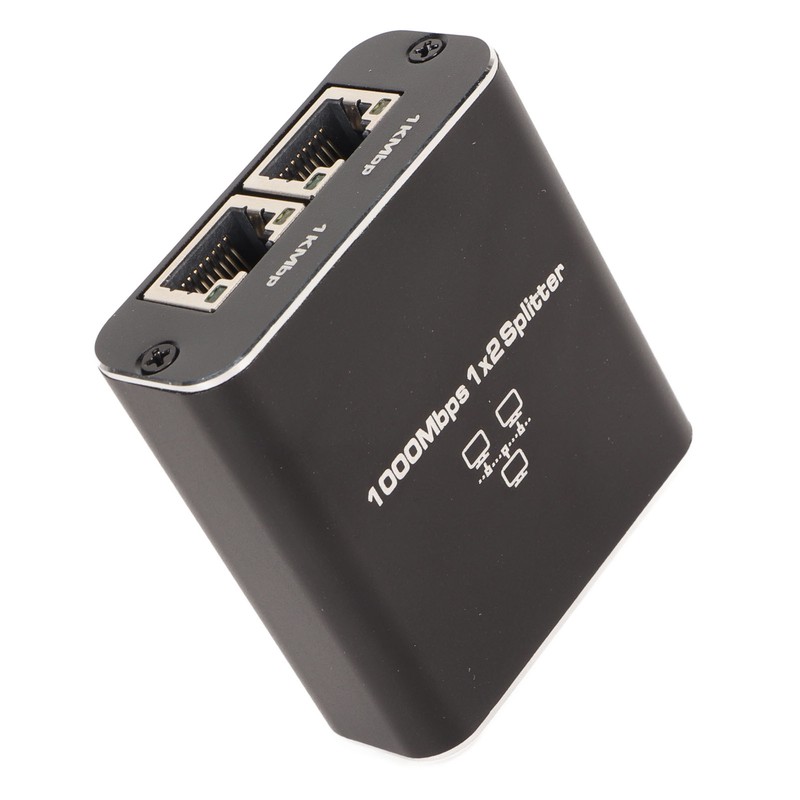 Ethernet Splitter RJ45 Network Port 1 to 2 Port Aluminum