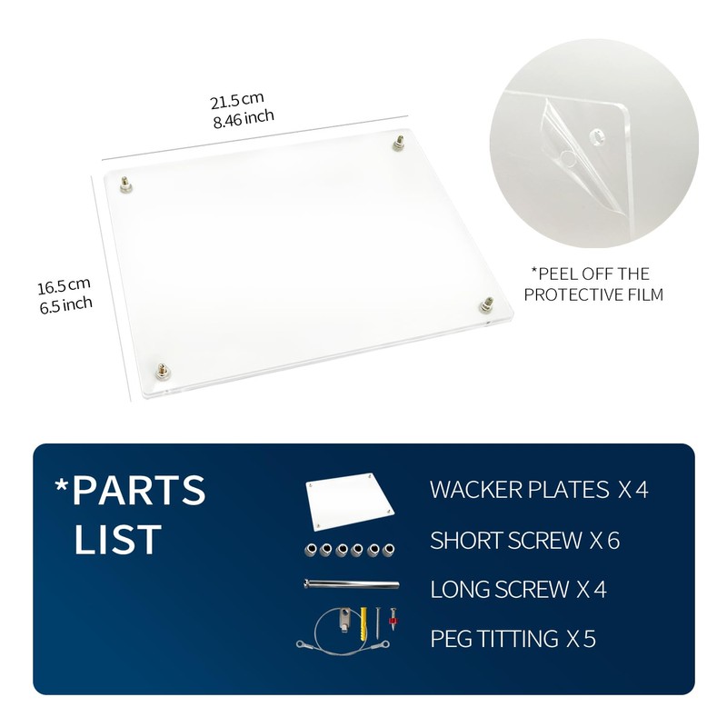 Suaific 2 Pack 5x7 Acrylic Picture Frames with Hanging Kit