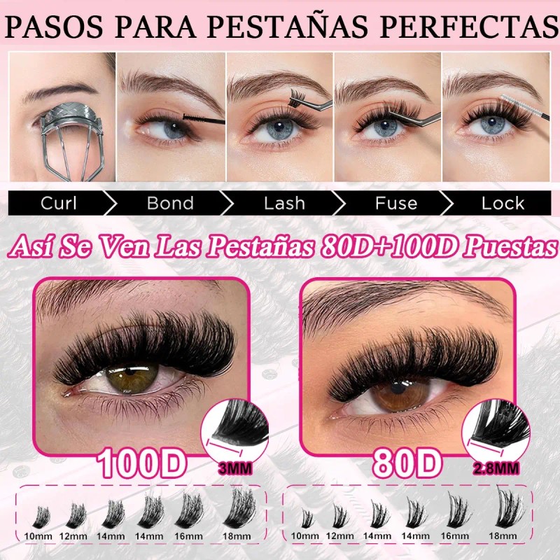 Extensiones De Pestañas Queenice Xz46810-39 D Negro 1.2cm