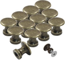 12PCS Mini Cabinet Knobs,1/2 Inch Brushed Gold Dresser Knobs,Mini Metal Pull Furniture Knobs Small Drawer Knobs Screws Jewelry Box Gift Case,Small Cabinet Knobs Gift Case, Single Hole (Qinggu Bronze)