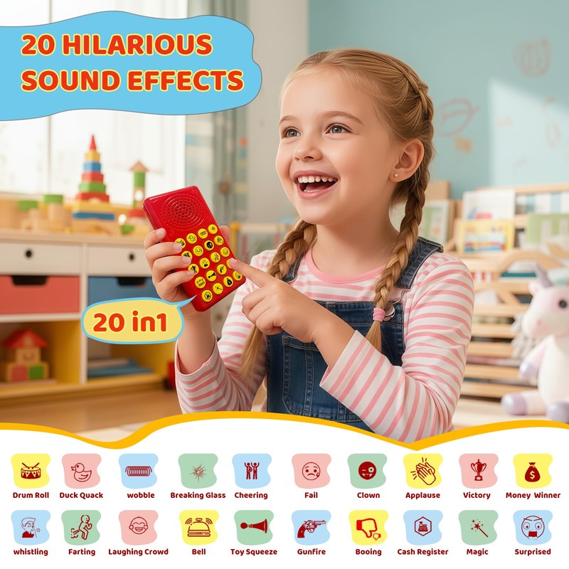 Sound Effects Machine, 2 Pack- Volume Adjustable Prank Noise Maker