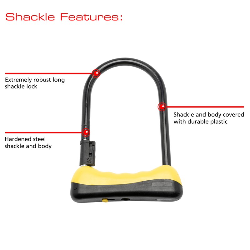 Burg-Wächter 1500 HB 170/255 Shackle Lock, Black, Large