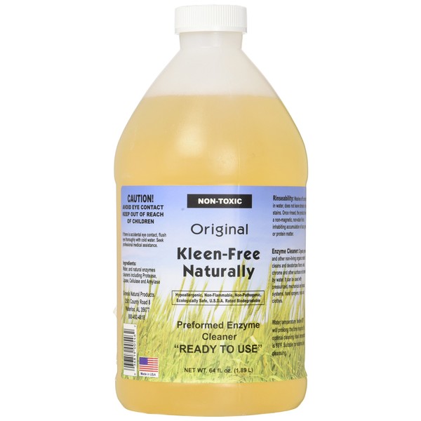 Kleen-Free Naturally Preformed Enzyme Cleaner (Original, 64-Ounce Ready-to-Use)