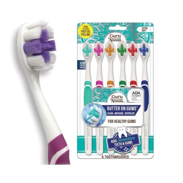 Gurunanda Butter on Gums Toothbrush with Extra Soft Bristles for