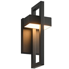 SIONLOM Outdoor Wall Lights Modern LED Exterior Lighting Fixtures, 3000K 20W Outdoor Wall Sconce for Porch, Matte Black Outside Wall Mount Lights for Front Door House Garage (1pack)