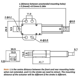 30 mm DC 12 V Linear Actuator Mini Electric Linear Motion Actuator Short Circuit Protection T-Type Screw (Hub 30 mm-4 mm/s-150N)