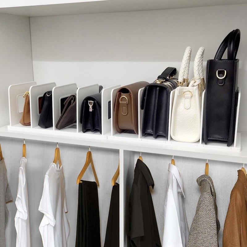 KAIDELI Purse Organizer for Closet Shelf 10 Divider, Adjustable Closet