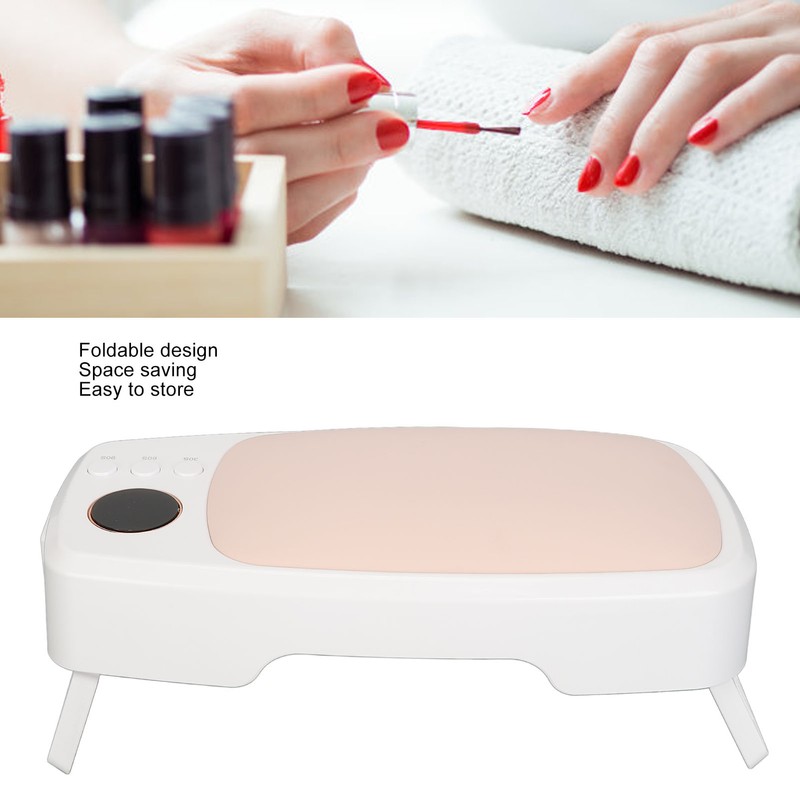 Nail Arm Rest UV LED Lamp Folding PU Padded Hand