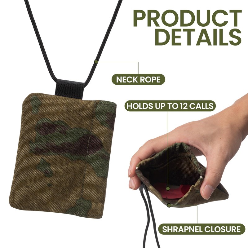 Sunnymove Camouflage Mouth Call Holder, 3.54" x 4.72" Whistle Pouch