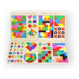 Idecor 3 En 1 Rompecabezas De Madera Tangram Montessori
