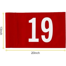 2BUT Standard Golf Flag Number 19 Golf Pin Flag Practic Putting Green Golf Flag For Backyard Garden Double-Sewn 600D Nylon Miniature Pin Flag (20"x13")