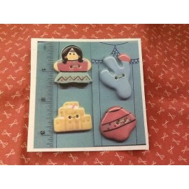 Handmade and Hand-painted Ceramic Buttons –Indian Girl Theme-New #06