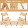 Furlide Rattan Folding Chairs, Modern Mid Century Dining Chairs Set