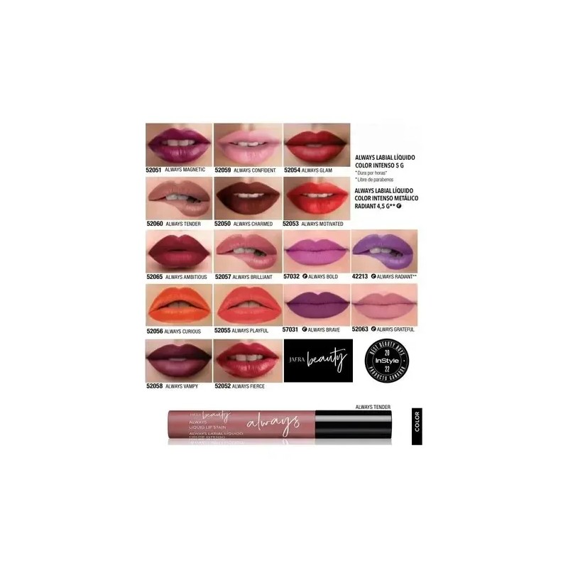 Labial Liquido Always Jafra Set De 4pz