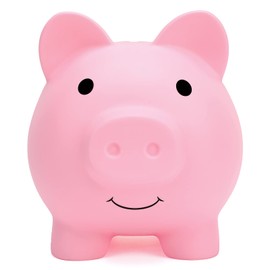 Cute Piggy Bank, Coin Bank for Boys and Girls, Children's Plastic Shatterproof Money Bank，Children's Toy Gift Savings Jar (Large Pink)
