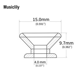 Musiclily Large Guitar Strap Buttons Locks,Black (2 Pieces)