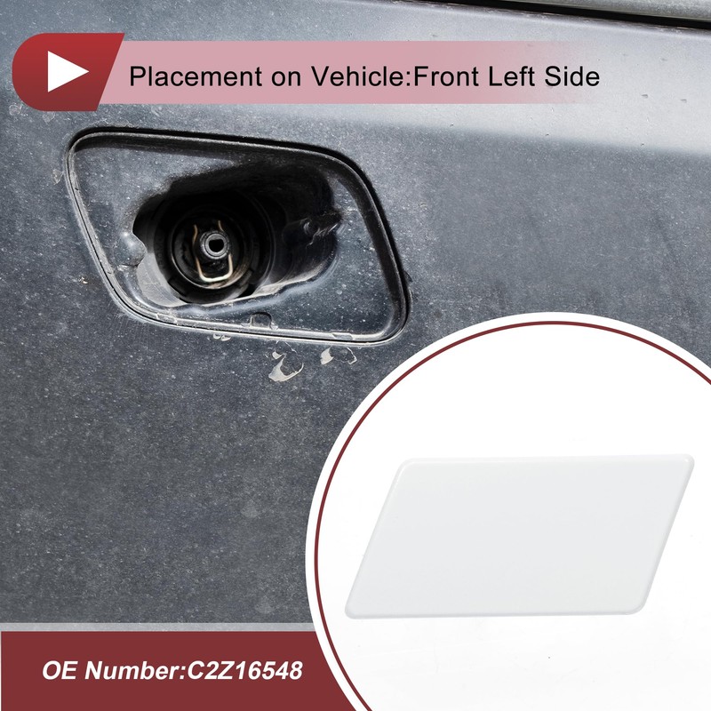 HEROFFIX Front Left Bumper Headlight Washer Nozzle Cover Cap No.C2Z16548