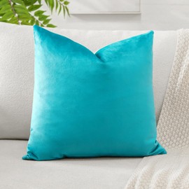 Artscope Velvet Cushion Cover Decorative Cushion Sofa Cushion Lumbar Cushion Throw Cushion Cover Sofa Bedroom 60 x 60 cm Turquoise