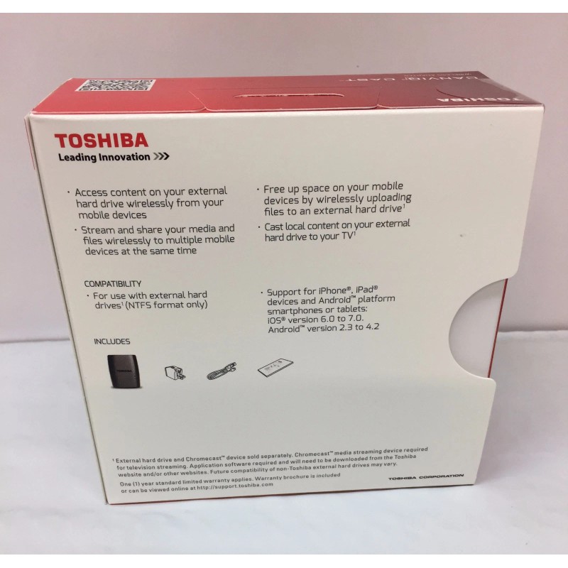 Toshiba Canvio Wireless Adapter For External Hard Drives HDWW100XKWU1 READ
