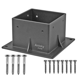 Antsky 6×6"(Actual: 5.5×5.5inch) Post Stainless Steel Flange Anchor Base with Screws for Deck Railing, 1Pack