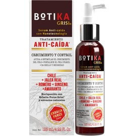 Botika Grisi - Serum Anti-Caída con Nanotecnología, Chile, Ginseng, 125 ml Jalea Real, Romero y Amaranto, Erbalia Force, fortalece pelo frágil, brillo y sedosidad, no se enjuaga