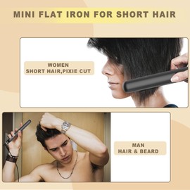 OKWRAP Mini Glätteisen, Glätteisen Klein mit Keramik-Technologie | Kompakt 17cm für kurzes Haar, Bärte und Pony & Reise | Doppelspannung (100-240V)