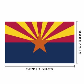 Flag of Arizona State Banner Blue Red Colourful 3x5FT Indoor Walls, Outdoor Gardens, Decks, Car, Flags Decorations