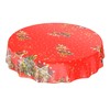 ANRO Oilcloth Tablecloth Oilcloth Tablecloth Christmas Santa Claus Red Stars