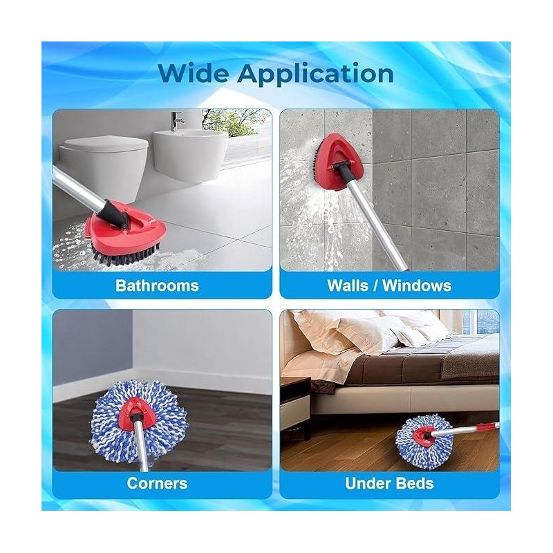 （ONLY Fit 2-TNAK）3 Pack Spin Mop Heads Replacement Compatible with