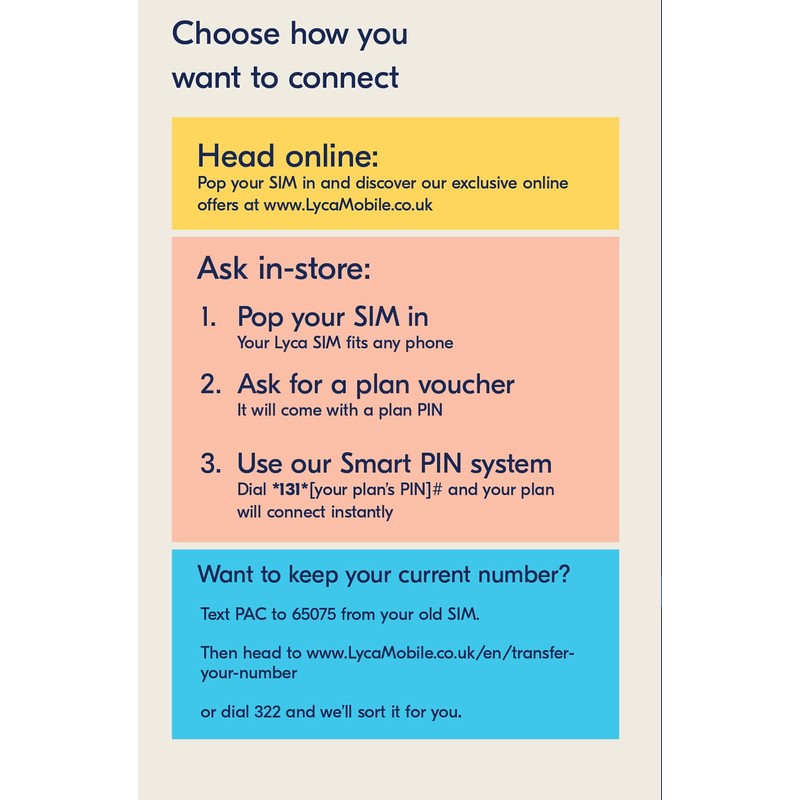 Lycamobile blank SIM No-contract SIM is ready and waiting for