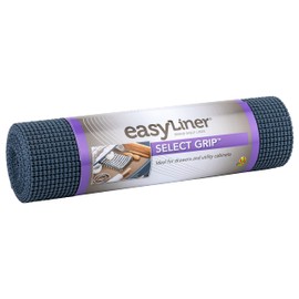 EasyLiner Select Grip Shelf Liner for Drawers & Cabinets - Easy to Install & Cut to Fit - Non Slip Non Adhesive Grip Shelf Liner for Kitchen Drawers, Bathroom, Pantry - 12in x 10ft Navy Blue, 6 Rolls