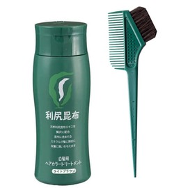 Rishiri Hair Color Treatment (Light Brown) 7.1 oz (200 g) + Horsehair Brush & Comb for Color Care