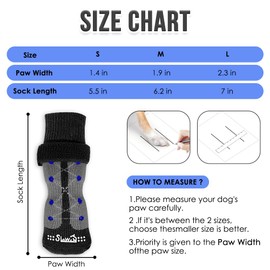 SlowTon Dog Socks - Anti-Slip Pet Paw Protector for Hot Pavement Hardwood Floors - Adjustable Dog Grippers for Puppy Small Medium Large Senior Dogs to Prevent Licking Wounds Paws