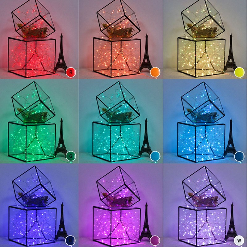 2pcs String Lights Remote Control LED Fairy Lights 16 Colors