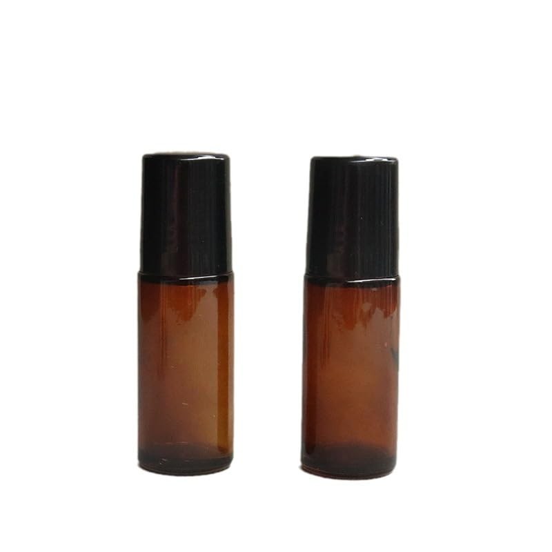 2Pcs Brown 50ml Glass Essential Oil Roller Bottles Refillable Roll