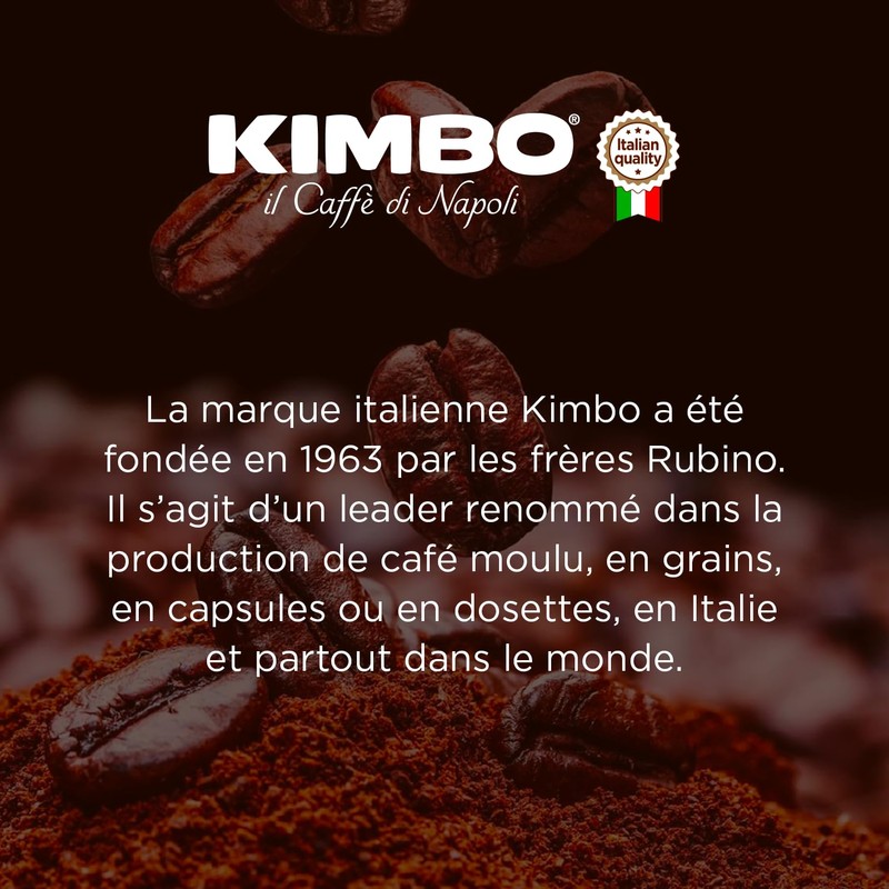 KIMBO - Barista Espresso Ristretto Coffee Capsules, Intensity 12/Strong Dark