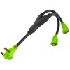 Leisure Cords 24'' RV Y Adapter Cord 30 Amp Male