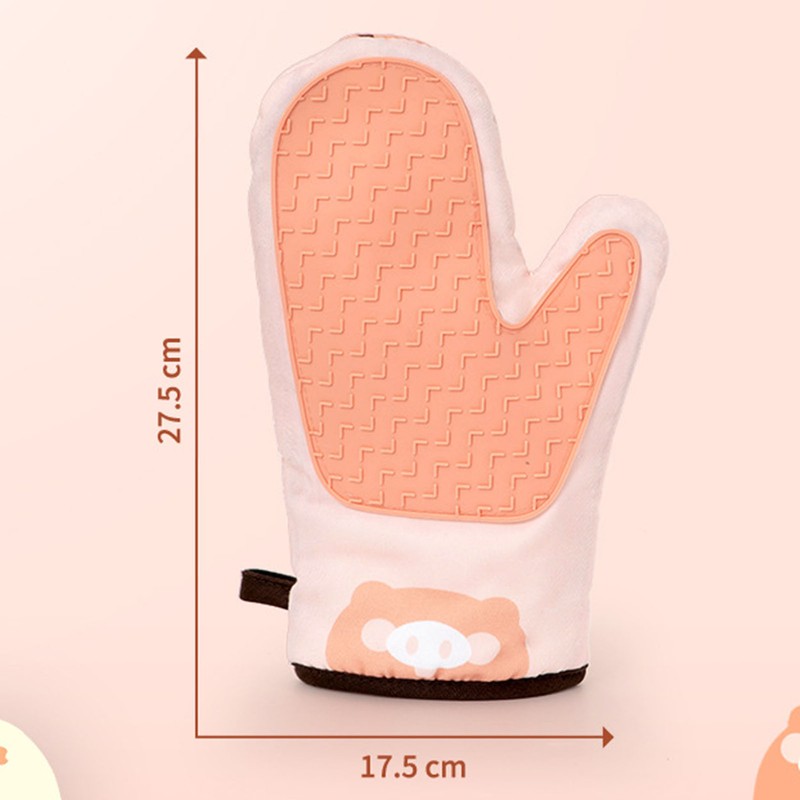 1 Pair Kitchen Oven Glove Excellent Insulation Anti Slip Thickened