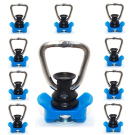 Gubar-Tech Heavy Duty 10 x Single Fitting -1340 daN/kg End Fitting for Airline Line and Lashing Rails for Car, Motorcycle, Trailer or Motorhome or Sports Area (Light Blue)