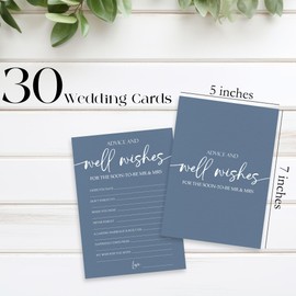 Wedding Game Cards - Advice Well Wishes - 30 Dark Green Wedding Game Cards, Bridal Shower Games Engagement Party Games, Wedding Shower Party Favors and Decorations - B03