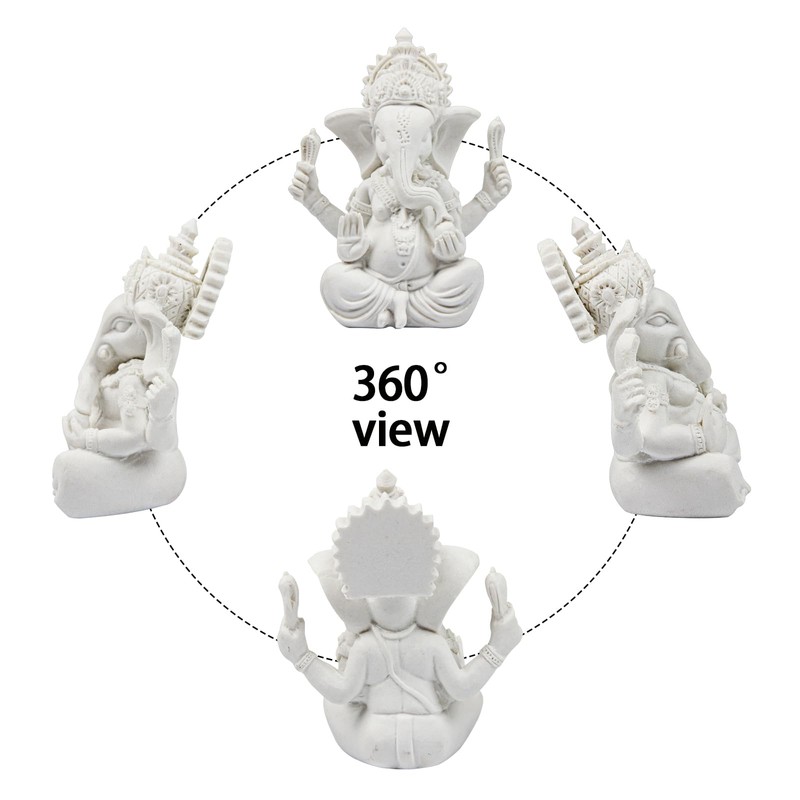 Kitchnexus Ganesha Buddha Statue Sandstone Sculpture Elephant Statue Buddha Figure