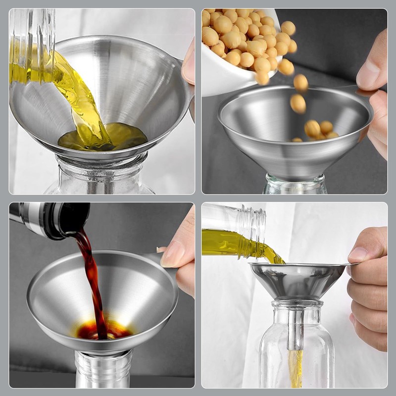 3 Piece Funnel Stainless Steel Stainless Steel Funnel Set, Mini